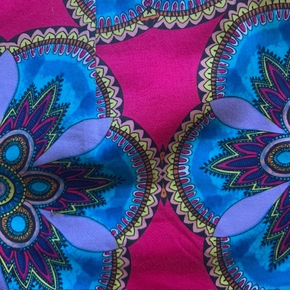 Boho Floral Shorts 10 Mediterranean Blue Pink Maximalist Cotton Pockets Stretch